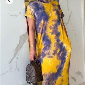Maxi Tye-Dyed Dress with Pockets